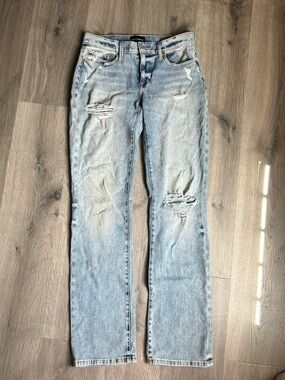 Lucky Brand Washed Light Blue Distressed Midrise Bootcut Leg Jeans